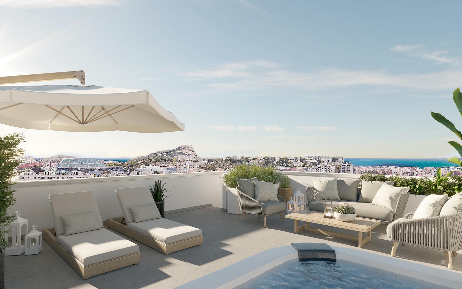 Residencial de nueva construcción en San Agustín, Alicante, con impresionantes vistas a la ciudad