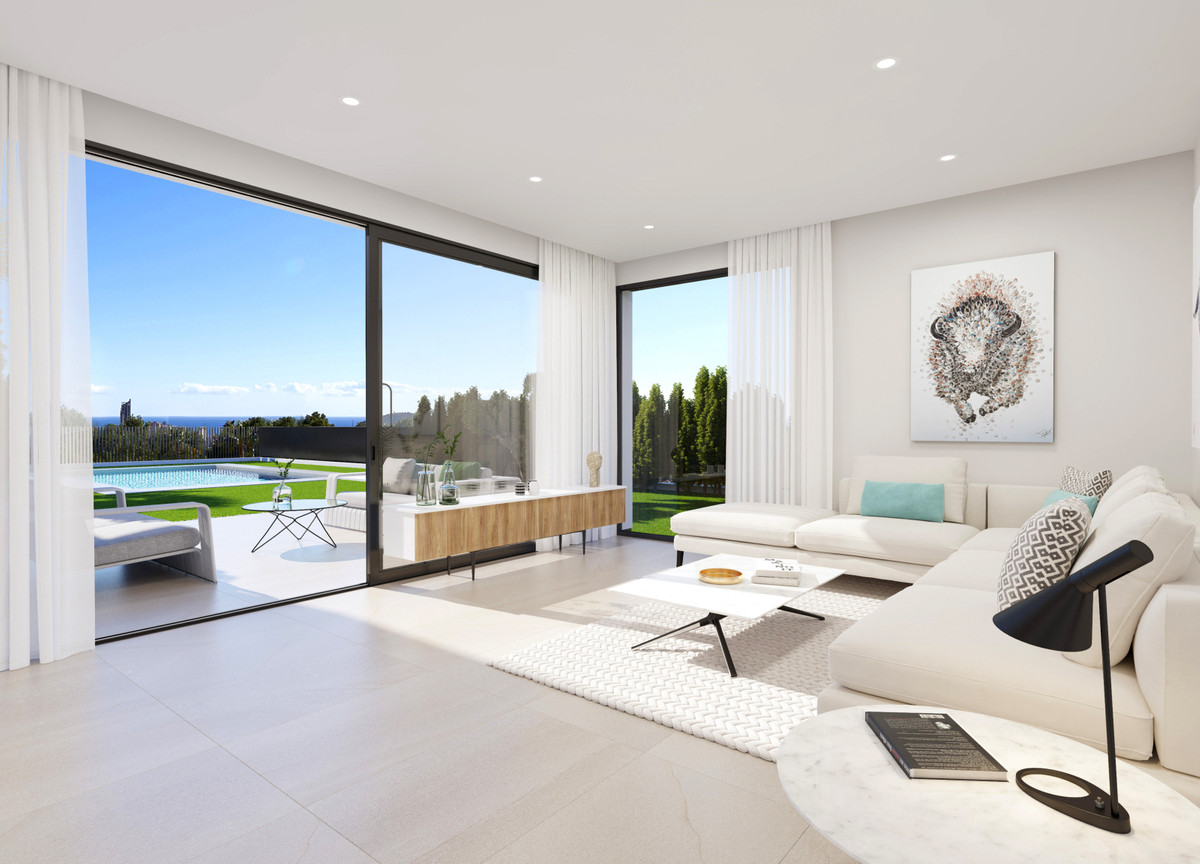 Villa de lujo en Finestrat: mar y montaña., Lujosa villa en Finestrat, Alicante. 3 hab, piscina privada, jardín y vistas mar/montaña. Cerca de Benidorm. ¡Vive el Mediterráneo!
