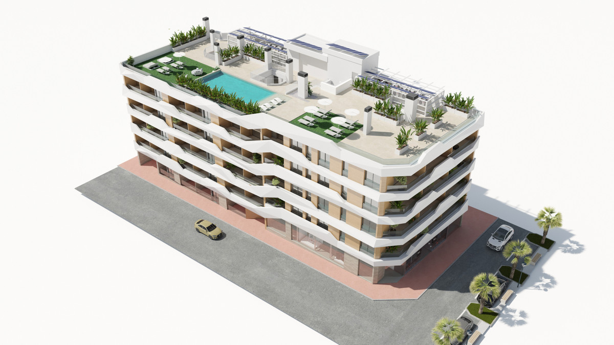 Moderno Apartamento en Guardamar: Playa, Piscina y Confort, Apartamento de lujo en Guardamar del Segura, a 100m de la playa. 2 hab, 2 baños, piscina en azotea, domótica y cocina equipada. ¡Vive el Mediterráneo!