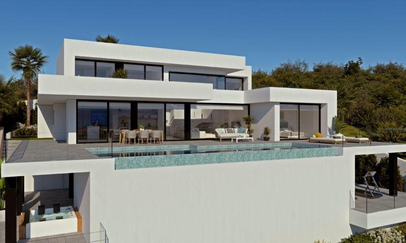 Villa de Lujo Moderna con Vistas al Mar en Cumbres del Sol, Descubre villa de lujo en Cumbres del Sol, Benitachell. Obra nueva con 4 hab, 5 baños, piscina infinita y vistas panorámicas al mar Mediterráneo. Vive el sueño
