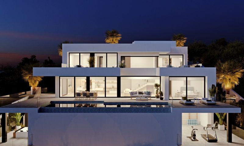 Villa de Lujo Moderna con Vistas al Mar en Cumbres del Sol, Descubre villa de lujo en Cumbres del Sol, Benitachell. Obra nueva con 4 hab, 5 baños, piscina infinita y vistas panorámicas al mar Mediterráneo. Vive el sueño