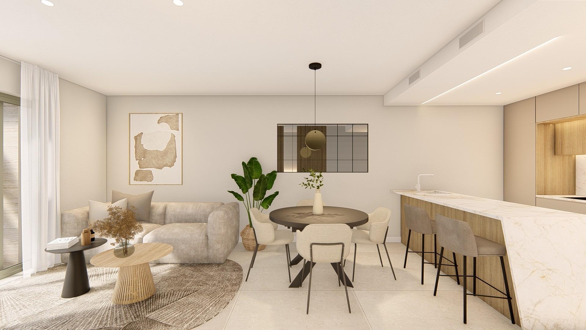 Apartamentos de nueva construcción en La Serena Golf-Los Alcázares, cerca de la playa, Apartamento de lujo a estrenar en La Serena Golf, Los Alcázares. Disfrute la vida mediterránea en Costa Cálida, a 300m del Mar Menor. 3 hab, amplias terrazas y