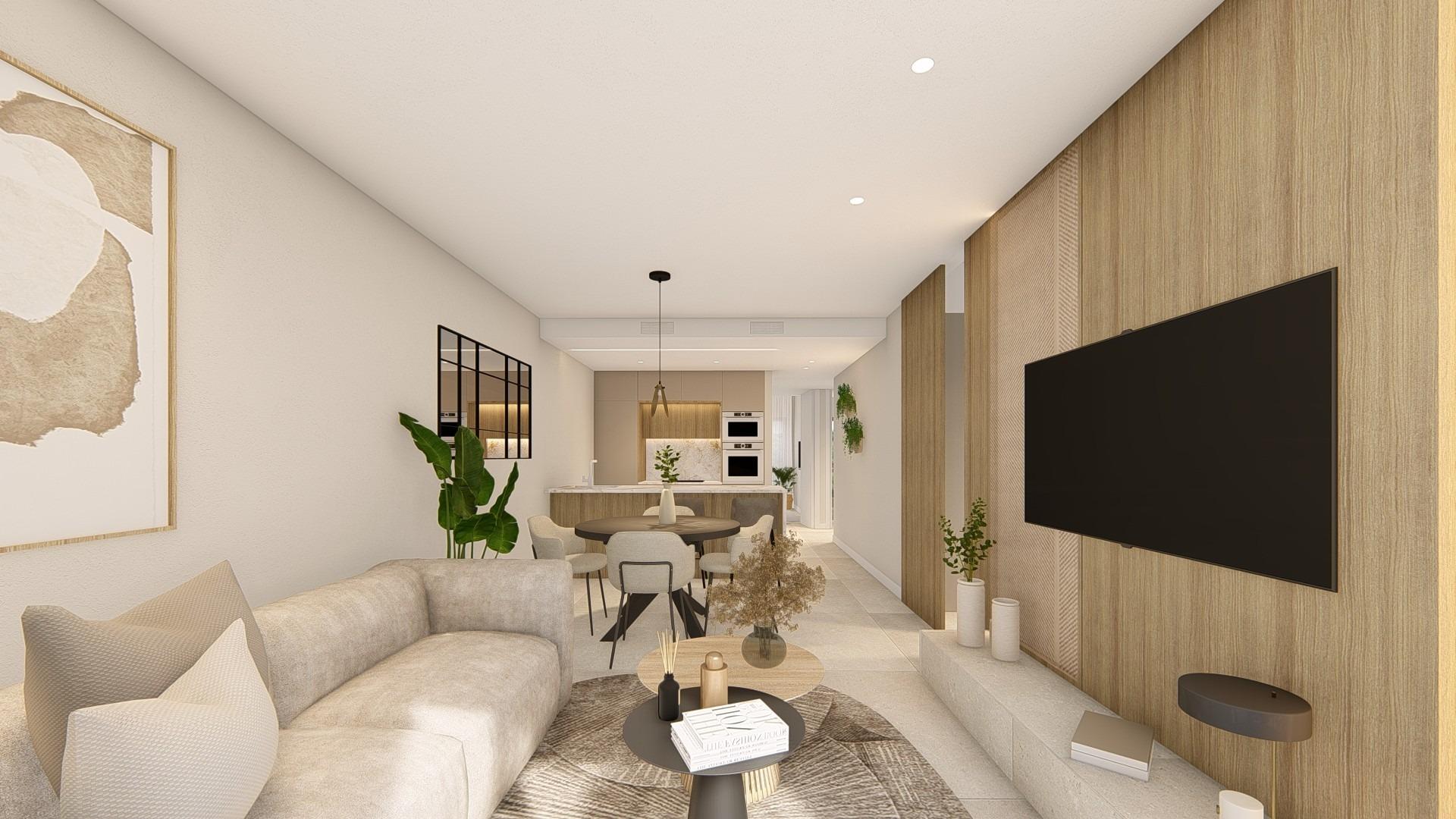 Apartamentos de nueva construcción en La Serena Golf-Los Alcázares, cerca de la playa, Apartamento de lujo a estrenar en La Serena Golf, Los Alcázares. Disfrute la vida mediterránea en Costa Cálida, a 300m del Mar Menor. 3 hab, amplias terrazas y