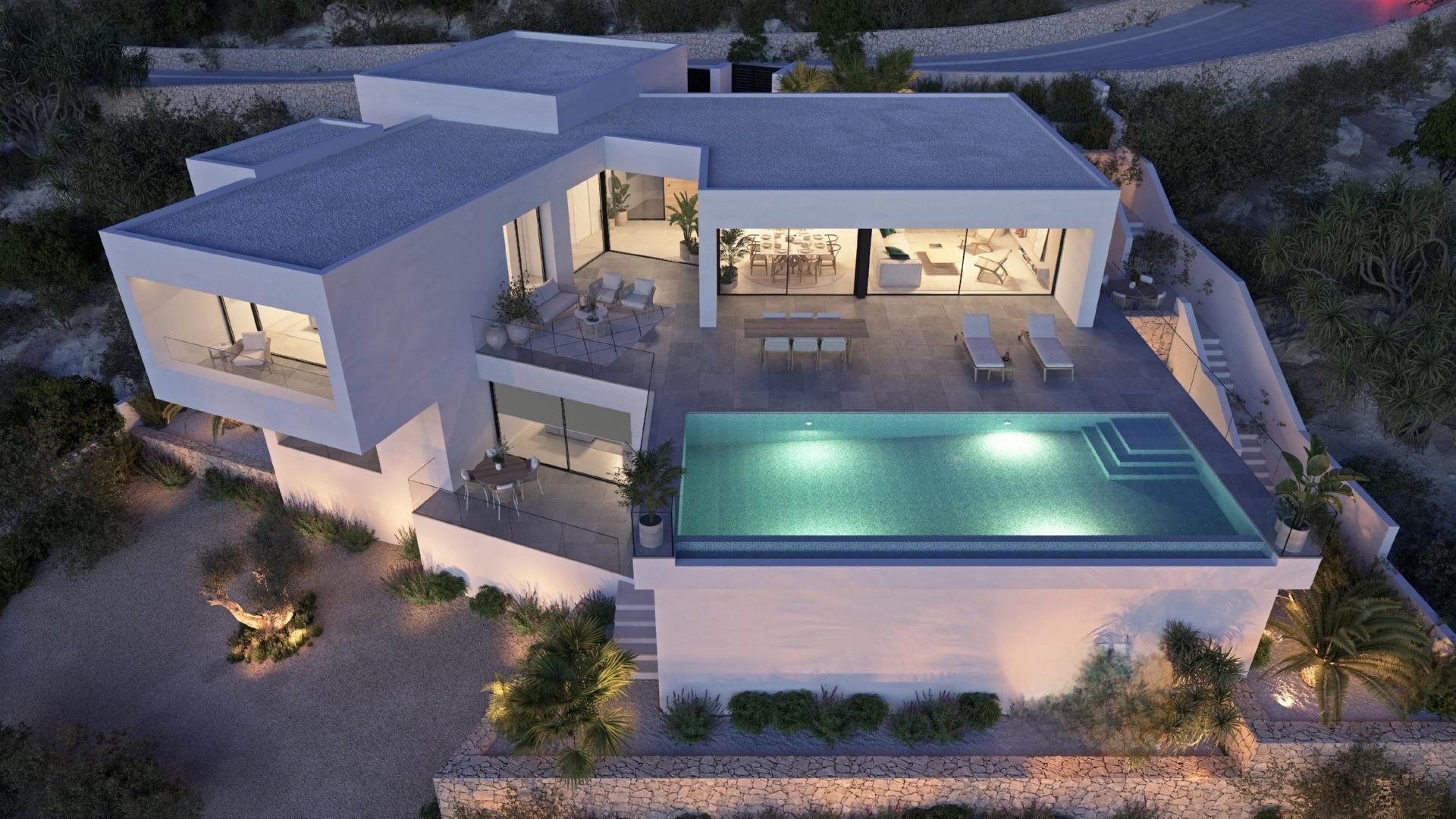 Villa de Lujo en Benitachell: Vistas al Mar y Confort Exclusivo., Descubre villa de lujo en Cumbre del Sol, Benitachell. Nueva construcción con 3 hab, 4 baños, diseño moderno, piscina infinita y vistas al mar en la Costa Blanc