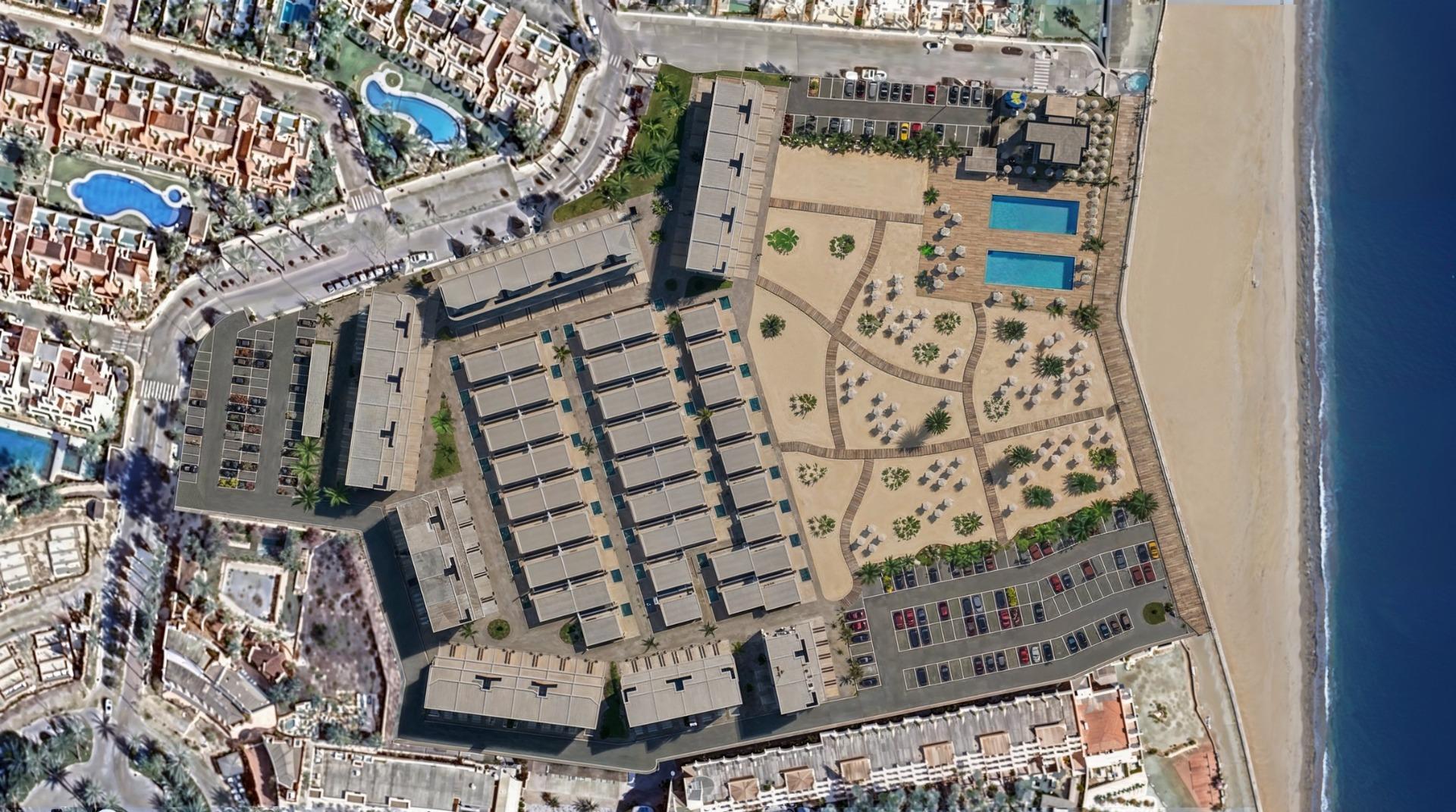 Apartamentos turísticos de lujo y villas con playa privada en primera línea de Vera Playa-Almería, Ático de lujo en Vera Playa, Almería. Disfruta de 1 dormitorio, terraza y solárium privado con vistas panorámicas al mar. Complejo moderno con playa privada. ¡T