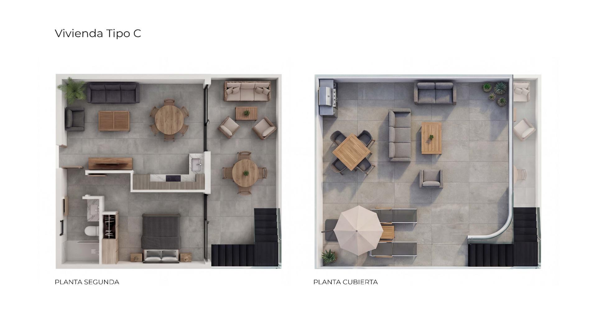 Apartamentos turísticos de lujo y villas con playa privada en primera línea de Vera Playa-Almería, Ático de lujo en Vera Playa, Almería. Disfruta de 1 dormitorio, terraza y solárium privado con vistas panorámicas al mar. Complejo moderno con playa privada. ¡T