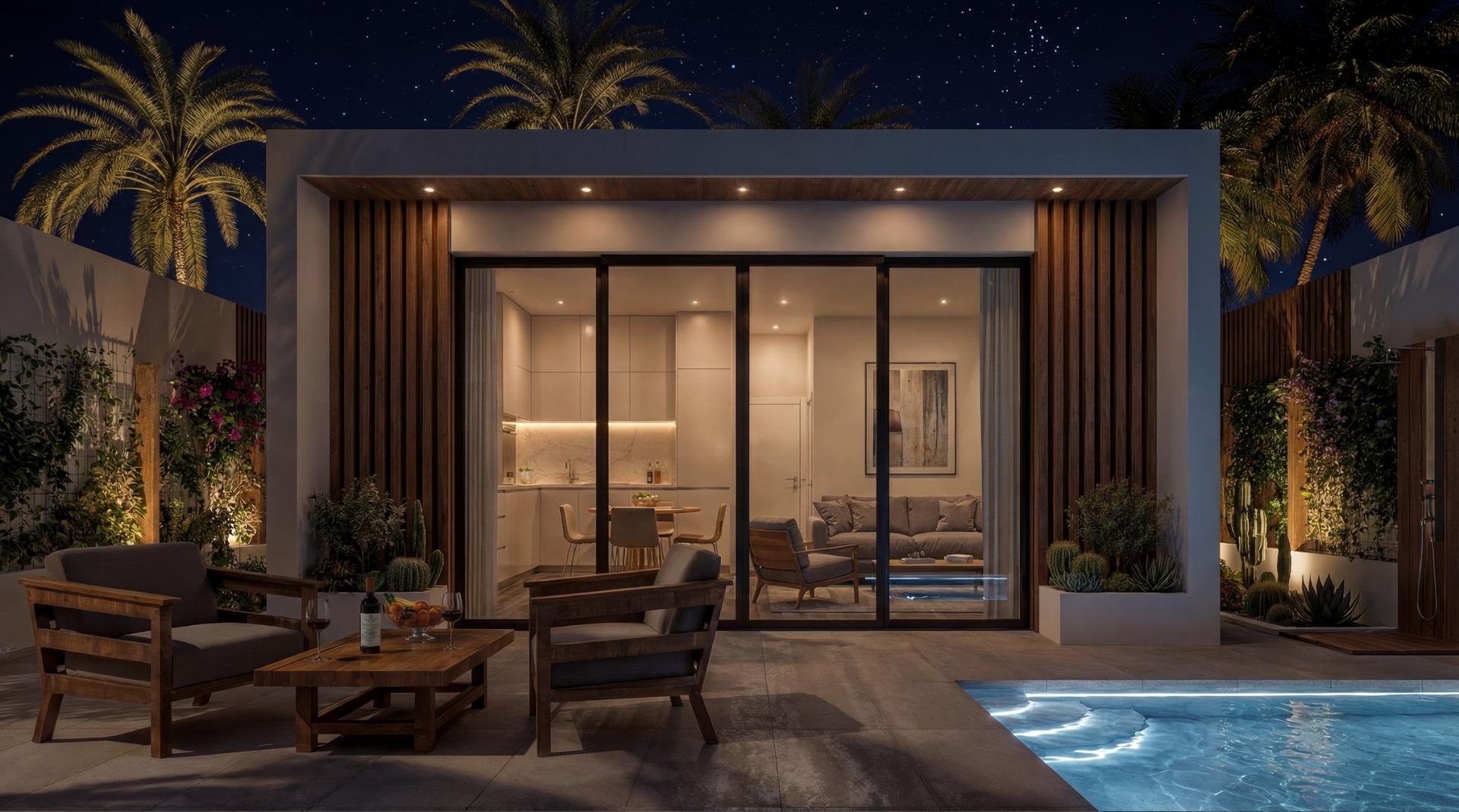 Apartamentos turísticos de lujo y villas con playa privada en primera línea de Vera Playa-Almería, Ático de lujo en Vera Playa, Almería. Disfruta de 1 dormitorio, terraza y solárium privado con vistas panorámicas al mar. Complejo moderno con playa privada. ¡T