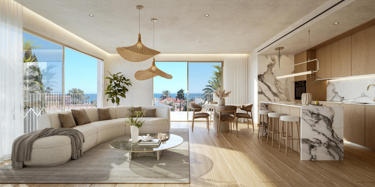 Apartamento de Lujo con Vistas al Mar en Torremolinos, Lujoso apartamento 2 dorm. en Torremolinos/Benalmádena, Málaga. A 5 min de playa La Carihuela y Puerto Marina. Vistas al mar, piscina, gimnasio. Entrega 2028. ¡