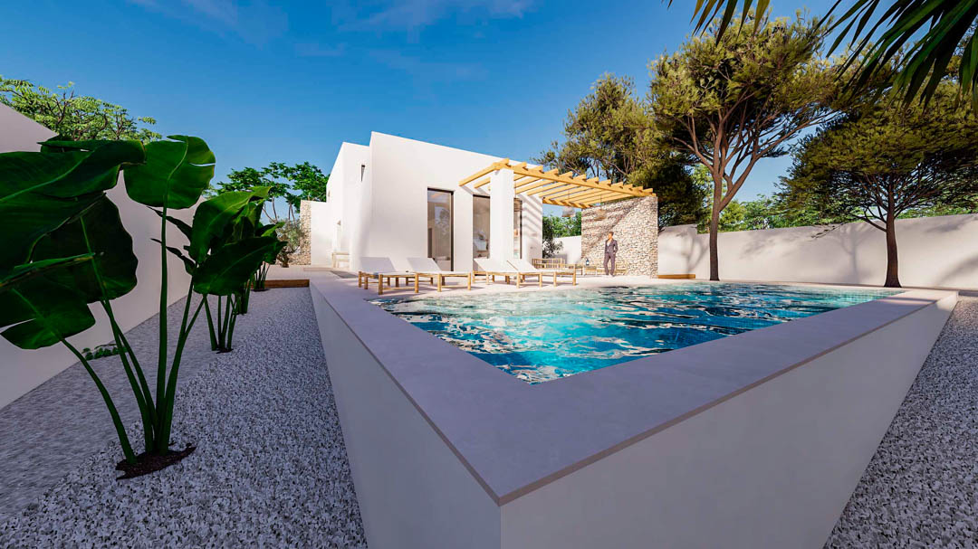 Moraira: Villa Ibicenca de Ensueño, Playa y Lujo Cercano, Villa ibicenca de lujo en Moraira, Alicante. A minutos de playas, con 4 dorm, 3 baños y diseño personalizable. ¡Inversión excepcional en Costa Blanca!
