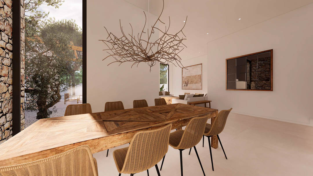 Moraira: Villa Ibicenca de Ensueño, Playa y Lujo Cercano, Villa ibicenca de lujo en Moraira, Alicante. A minutos de playas, con 4 dorm, 3 baños y diseño personalizable. ¡Inversión excepcional en Costa Blanca!