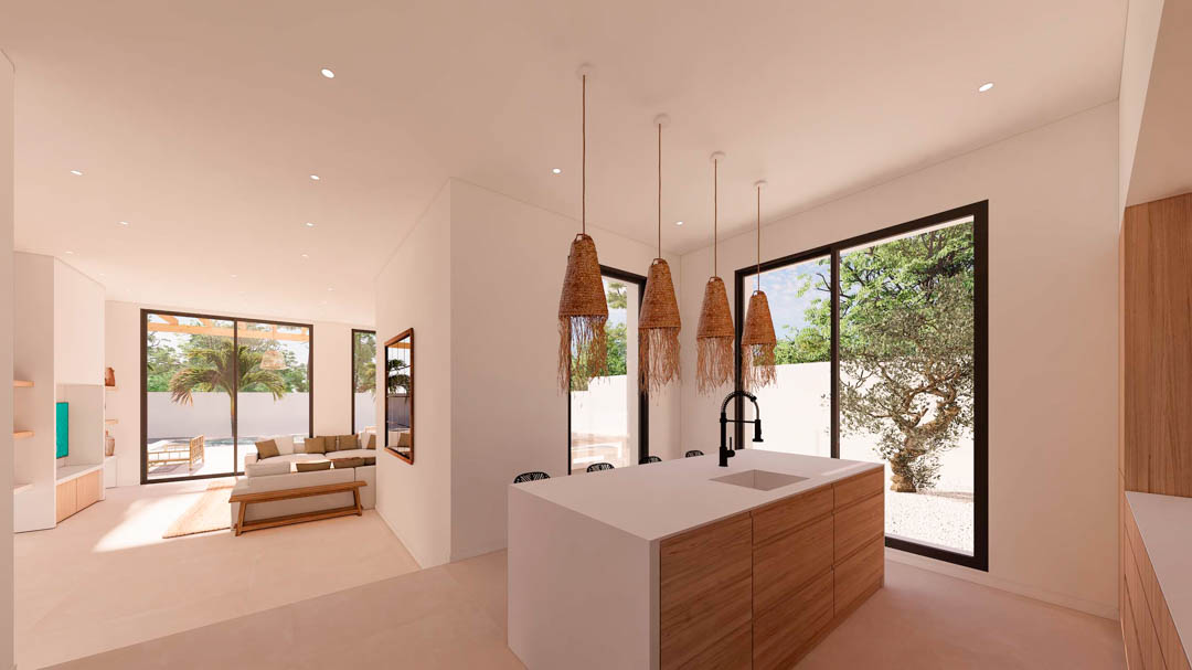 Moraira: Villa Ibicenca de Ensueño, Playa y Lujo Cercano, Villa ibicenca de lujo en Moraira, Alicante. A minutos de playas, con 4 dorm, 3 baños y diseño personalizable. ¡Inversión excepcional en Costa Blanca!