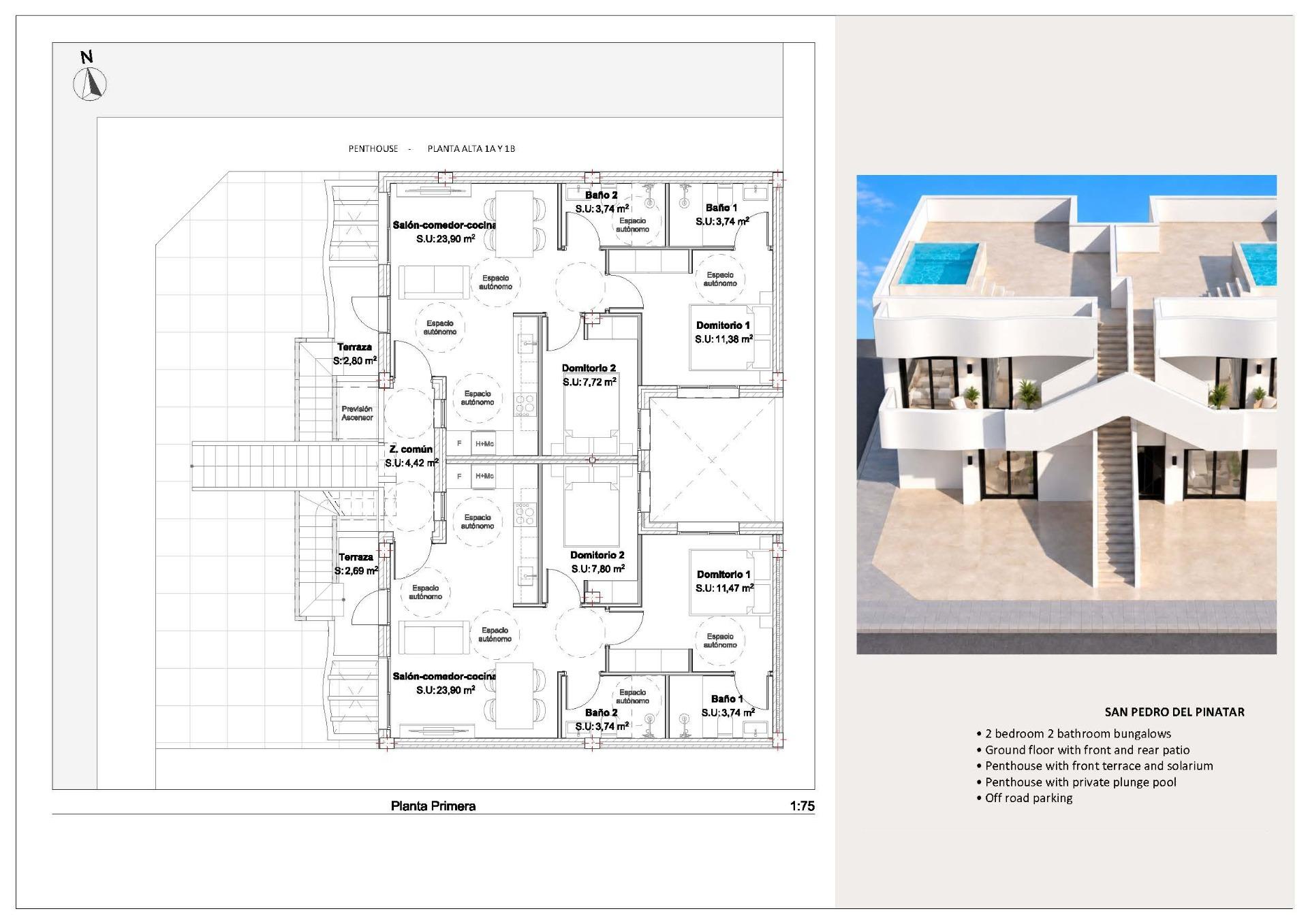 Exclusivas Casas Boutique con Piscina Privada en San Pedro, Exclusivas casas de obra nueva en San Pedro del Pinatar, Murcia. A solo 800m de la playa, 2 dorm. y 2 baños. Áticos con piscina privada. ¡Tu hogar mediterráneo