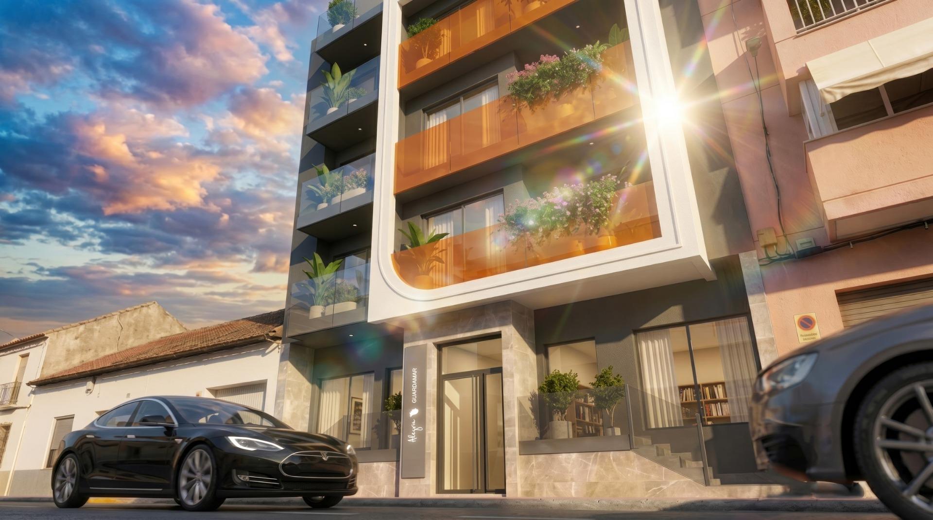 Exclusivo Apartamento Moderno con Terraza en Guardamar del Segura, Descubre tu apartamento de obra nueva en Guardamar del Segura, Costa Blanca. A 600m de la playa, 2 hab, terraza y piscina. ¡Vive o invierte en el Mediterráneo d