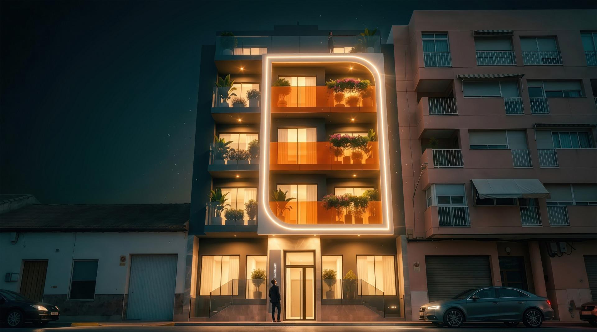 Exclusivo Apartamento Moderno con Terraza en Guardamar del Segura, Descubre tu apartamento de obra nueva en Guardamar del Segura, Costa Blanca. A 600m de la playa, 2 hab, terraza y piscina. ¡Vive o invierte en el Mediterráneo d