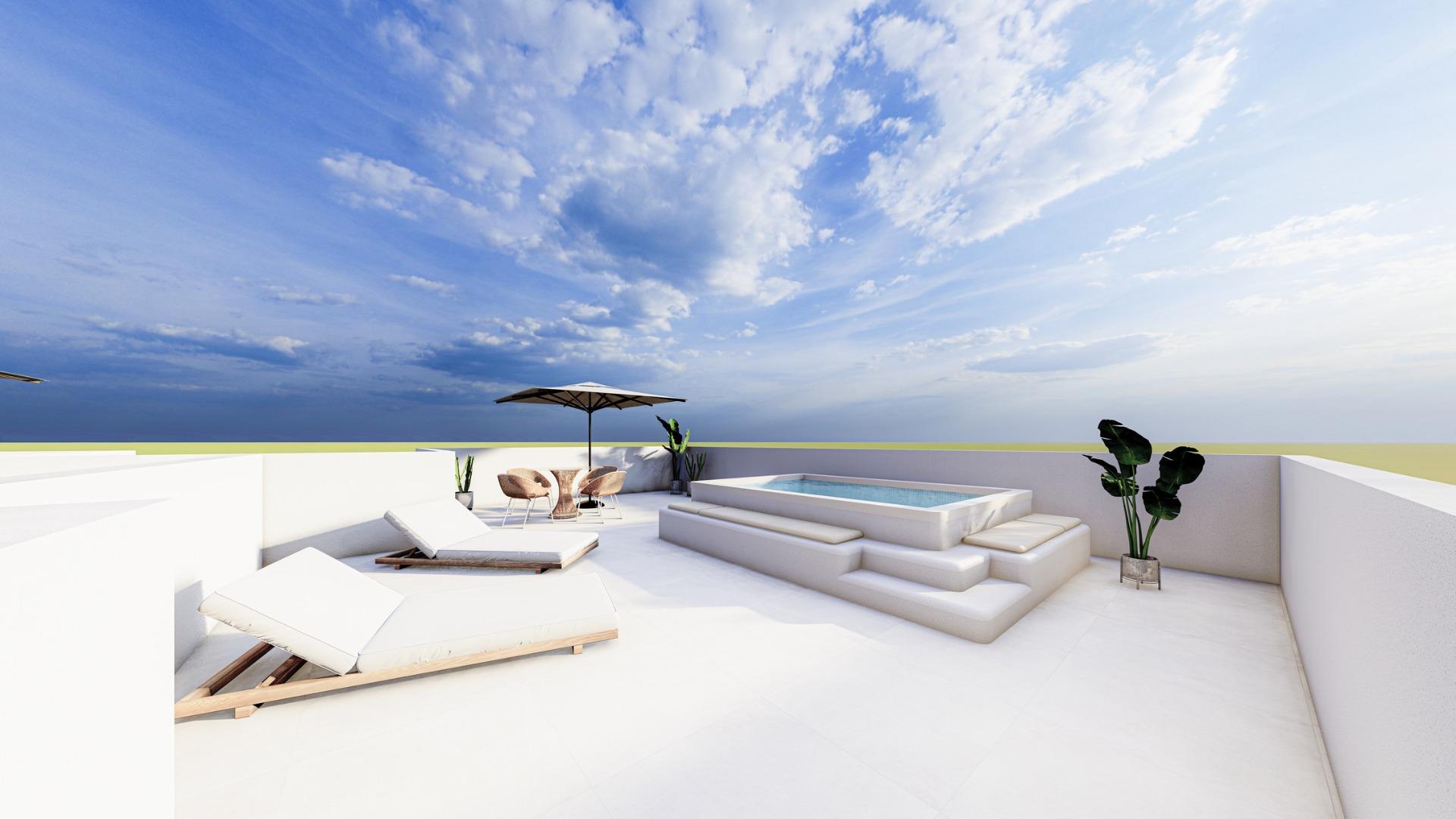 Exclusivas Casas Boutique con Piscina Privada Cerca del Mar, Descubre 4 exclusivas viviendas de lujo en San Pedro del Pinatar, Costa Cálida. A 800m de la playa, con 2 dormitorios y áticos con piscina privada. Desde 279.95
