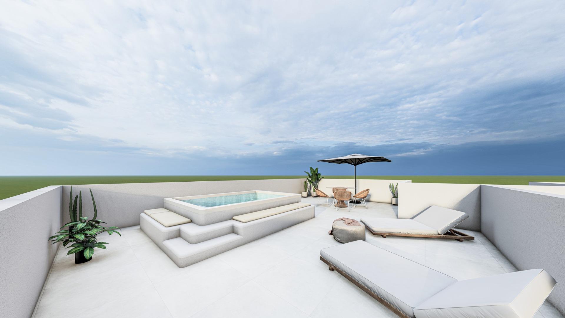 Exclusivas Casas Boutique con Piscina Privada Cerca del Mar, Descubre 4 exclusivas viviendas de lujo en San Pedro del Pinatar, Costa Cálida. A 800m de la playa, con 2 dormitorios y áticos con piscina privada. Desde 279.95
