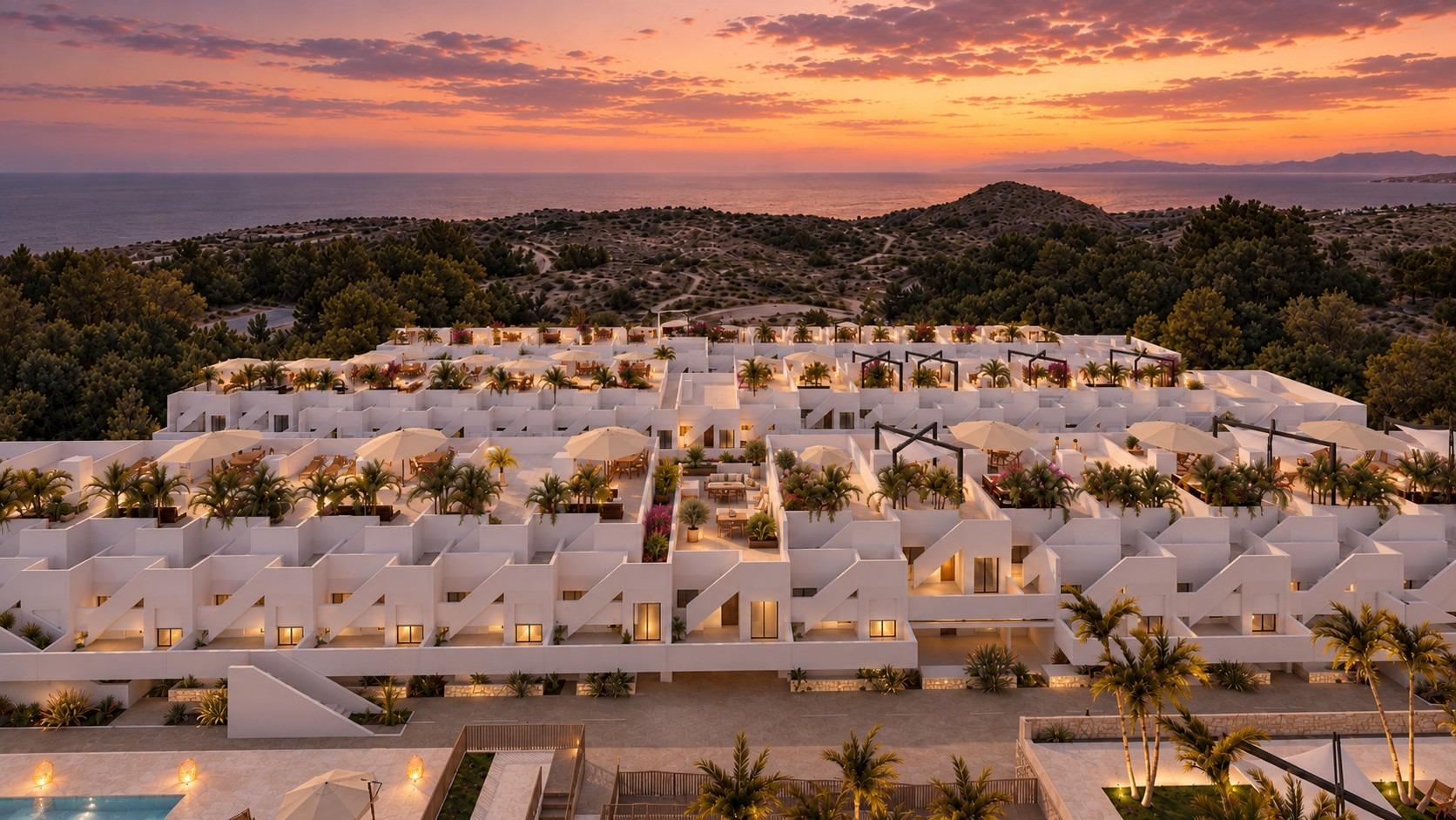Ático Exclusivo en Pulpí: Golf, Mar y Vistas Espectaculares, Ático de lujo a estrenar en Pulpí, Almería. Junto al golf Mundo Aguilon, con solárium privado y vistas al mar. 3 dorm, 2 baños. ¡Vive el Mediterráneo por 239.90