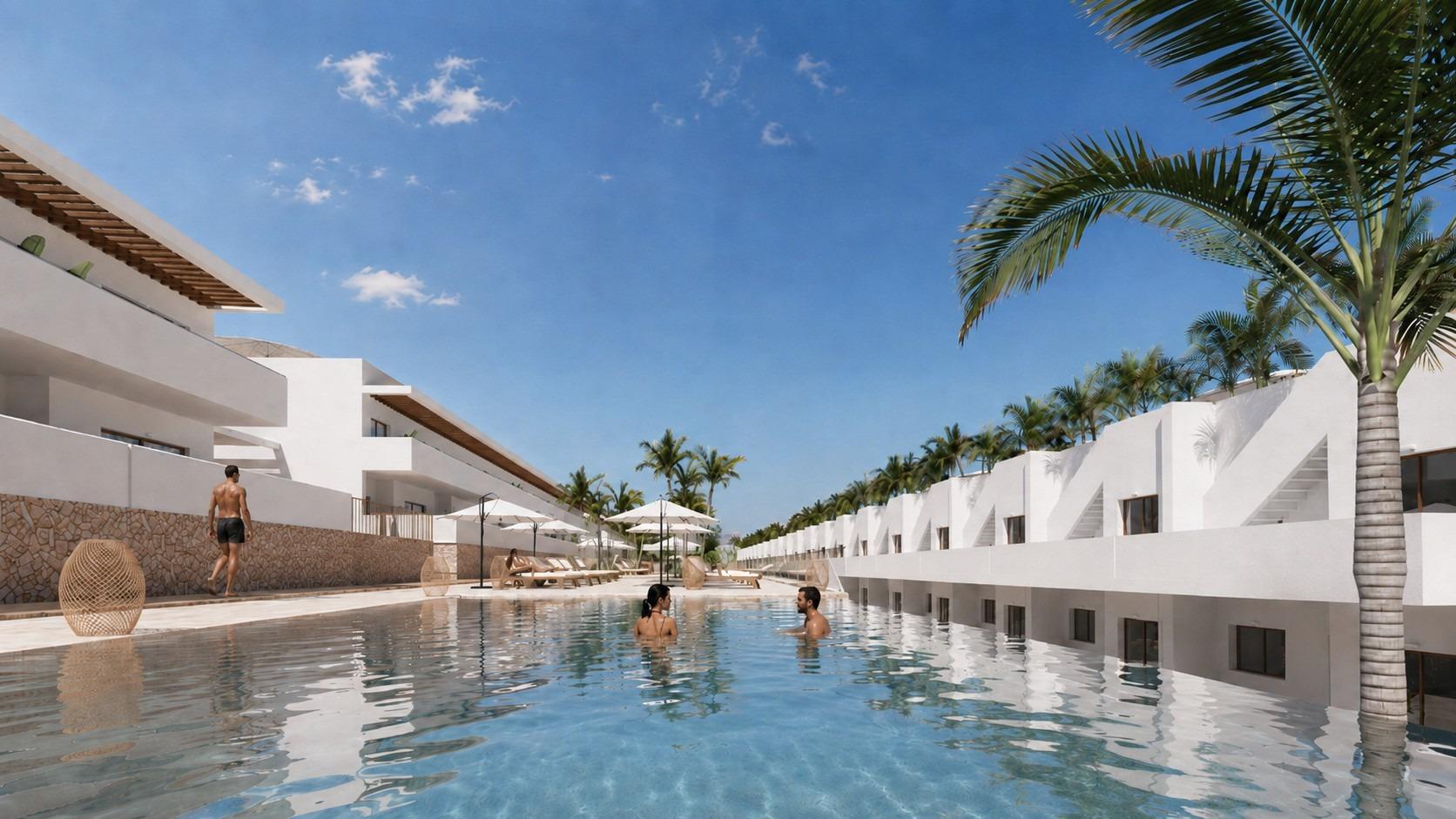 Ático Exclusivo en Pulpí: Golf, Mar y Vistas Espectaculares, Ático de lujo a estrenar en Pulpí, Almería. Junto al golf Mundo Aguilon, con solárium privado y vistas al mar. 3 dorm, 2 baños. ¡Vive el Mediterráneo por 239.90