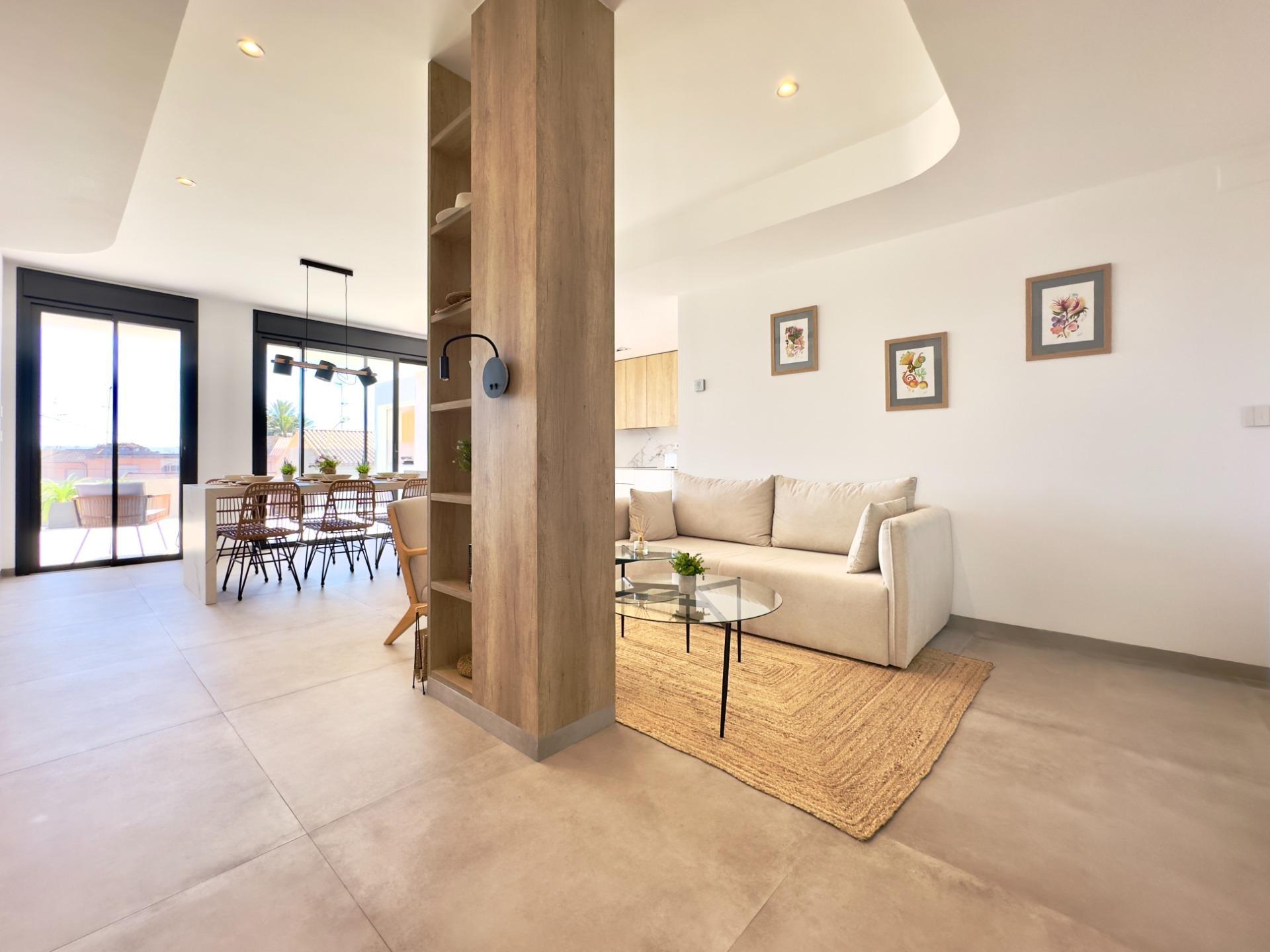 Lujo Costero: Apartamento Nuevo con Gran Terraza en San Pedro, Lujo y confort en San Pedro del Pinatar, Murcia. Apartamento de obra nueva con 3 dorm, 2 baños, terraza de 92m², piscina, gimnasio y garaje. ¡Vive la Costa Cáli