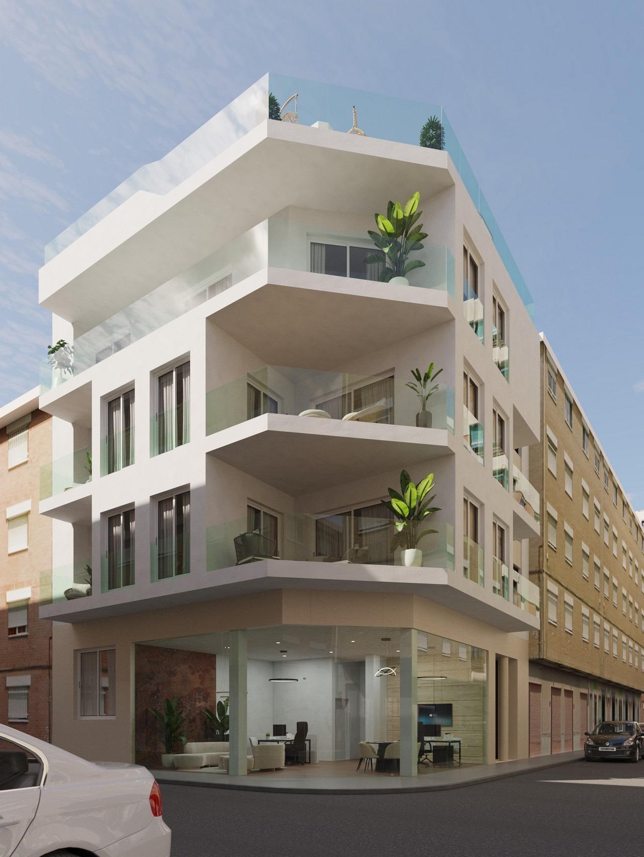 Exclusivos Apartamentos Boutique: Obra Nueva en Guardamar Centro, Descubre un exclusivo complejo residencial de obra nueva en Guardamar del Segura, Costa Blanca. A 600m de la playa, con estudios y apartamentos de diseño desde