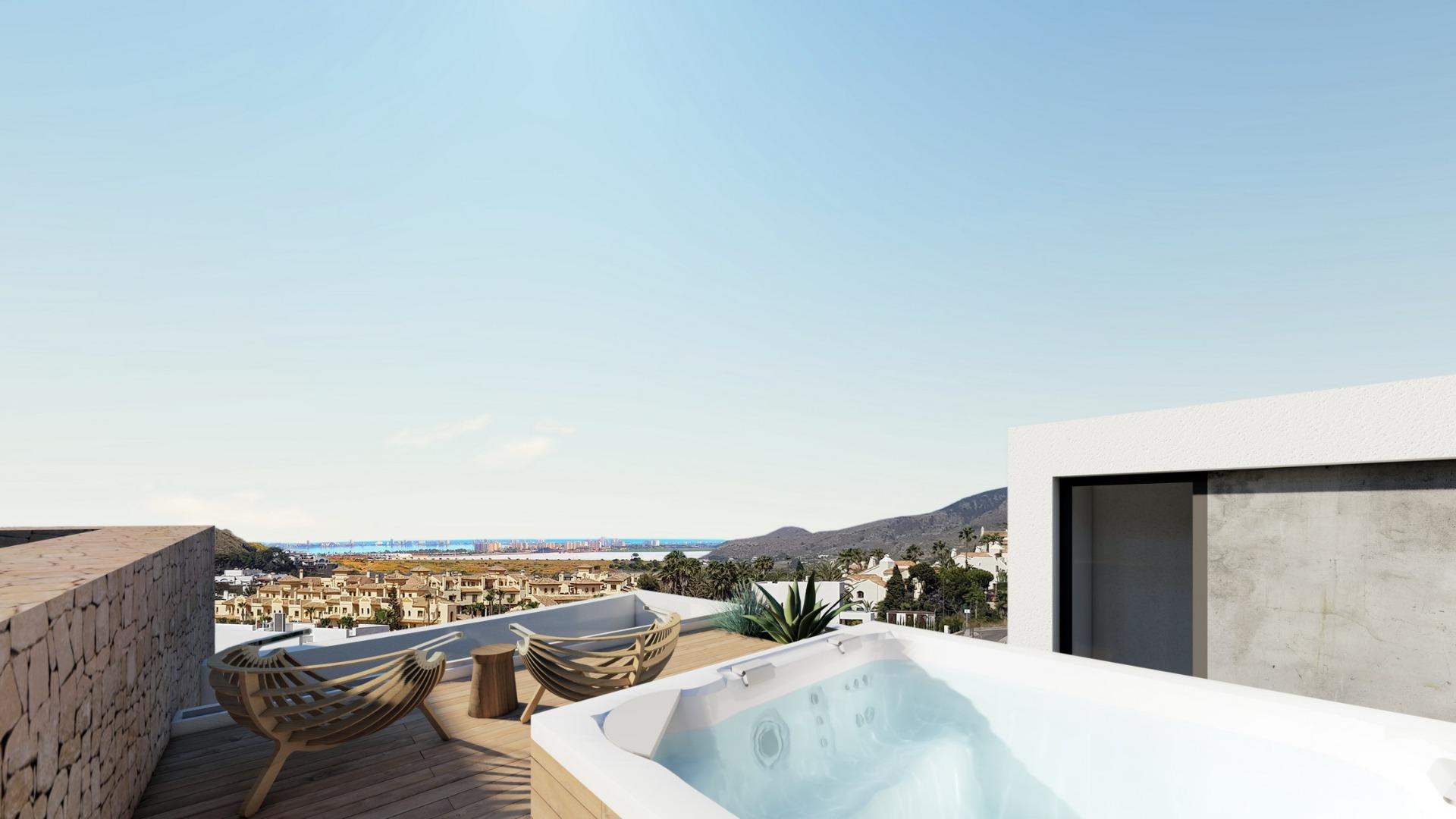 Ático de Lujo Nuevo en La Manga Club con Vistas, Ático de obra nueva en La Manga Club Resort. 3 hab, vistas al Mar Menor, piscina y derechos deportivos. Cerca de todo. ¡Tu inversión o hogar de lujo en Murcia!