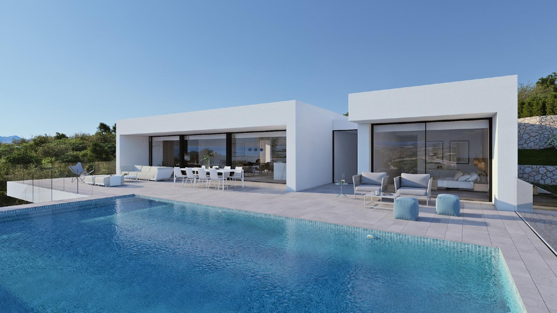 Villa de Lujo en Benitachell: Vistas al Mar y Confort Exclusivo, Villa de lujo obra nueva en Cumbre del Sol, Benitachell. Disfrute de vistas al mar, piscina infinita, gimnasio y cine. 3 dormitorios, 5 baños. ¡Su hogar de ensu