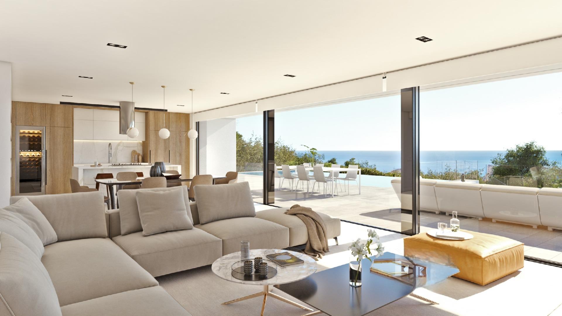 Villa de Lujo en Benitachell: Vistas al Mar y Confort Exclusivo, Villa de lujo obra nueva en Cumbre del Sol, Benitachell. Disfrute de vistas al mar, piscina infinita, gimnasio y cine. 3 dormitorios, 5 baños. ¡Su hogar de ensu