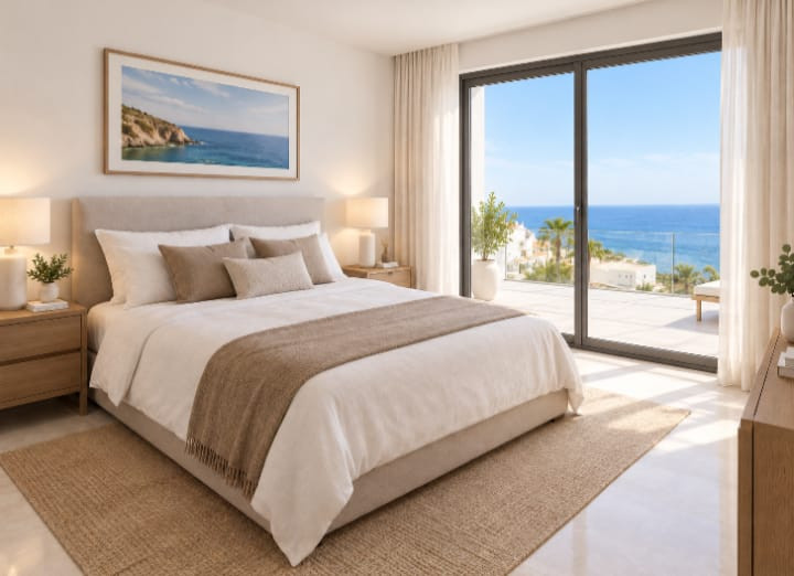 Benalmádena: Villa de Lujo con Vistas al Mar y Diseño Propio, Villa de lujo en Benalmádena, Estupa Budista. Vistas panorámicas al mar, orientación sur y piscina infinita. Personaliza tu hogar de 3 hab. en la Costa del Sol.