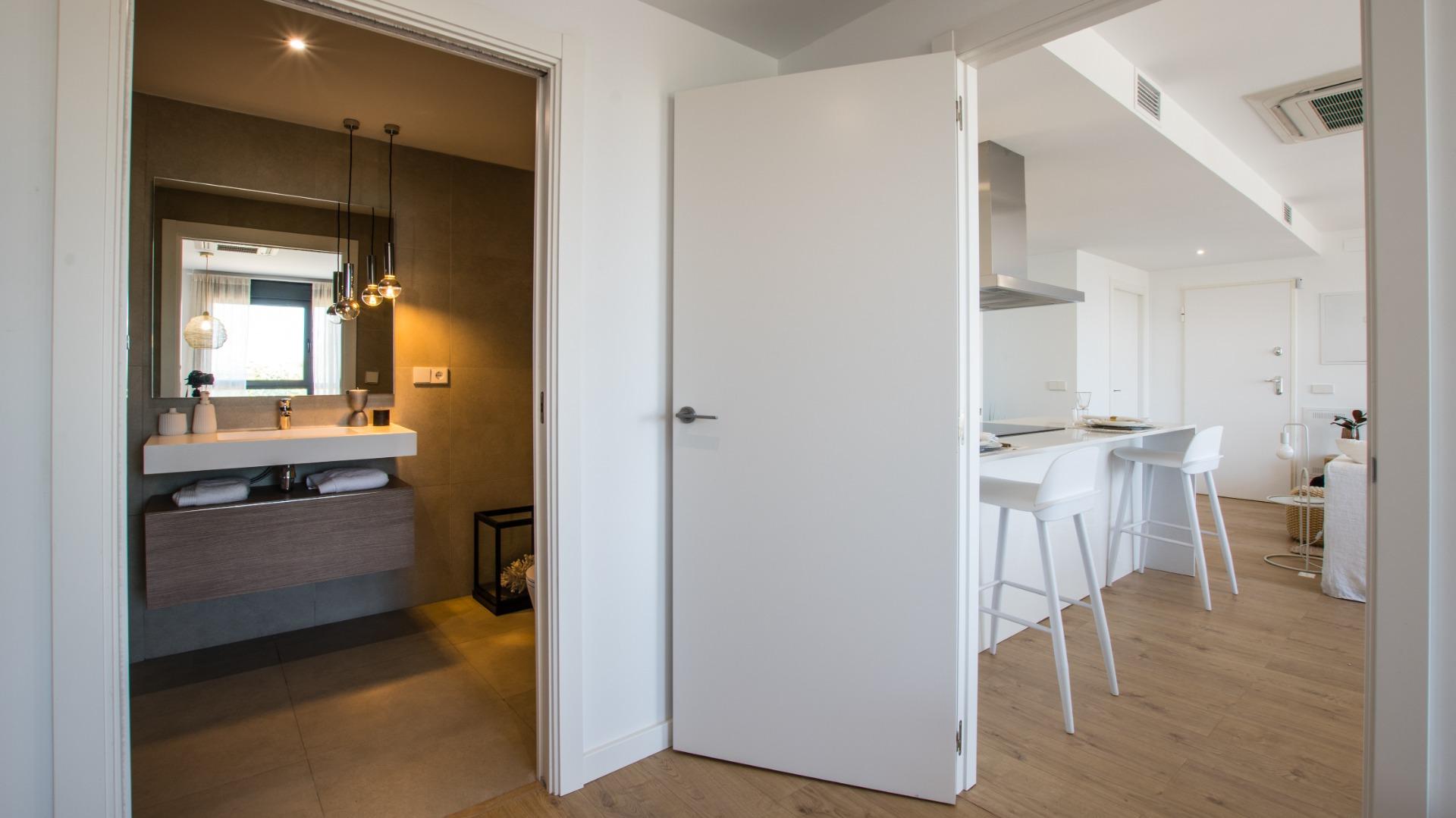 Apartamento de Lujo Obra Nueva en Villajoyosa, Cerca Playa, Apartamento de obra nueva en Villajoyosa, Costa Blanca. A 200m del mar, con 1 dormitorio, terraza y vistas. Disfrute piscina, gym y sauna. ¡Invierta en su vida