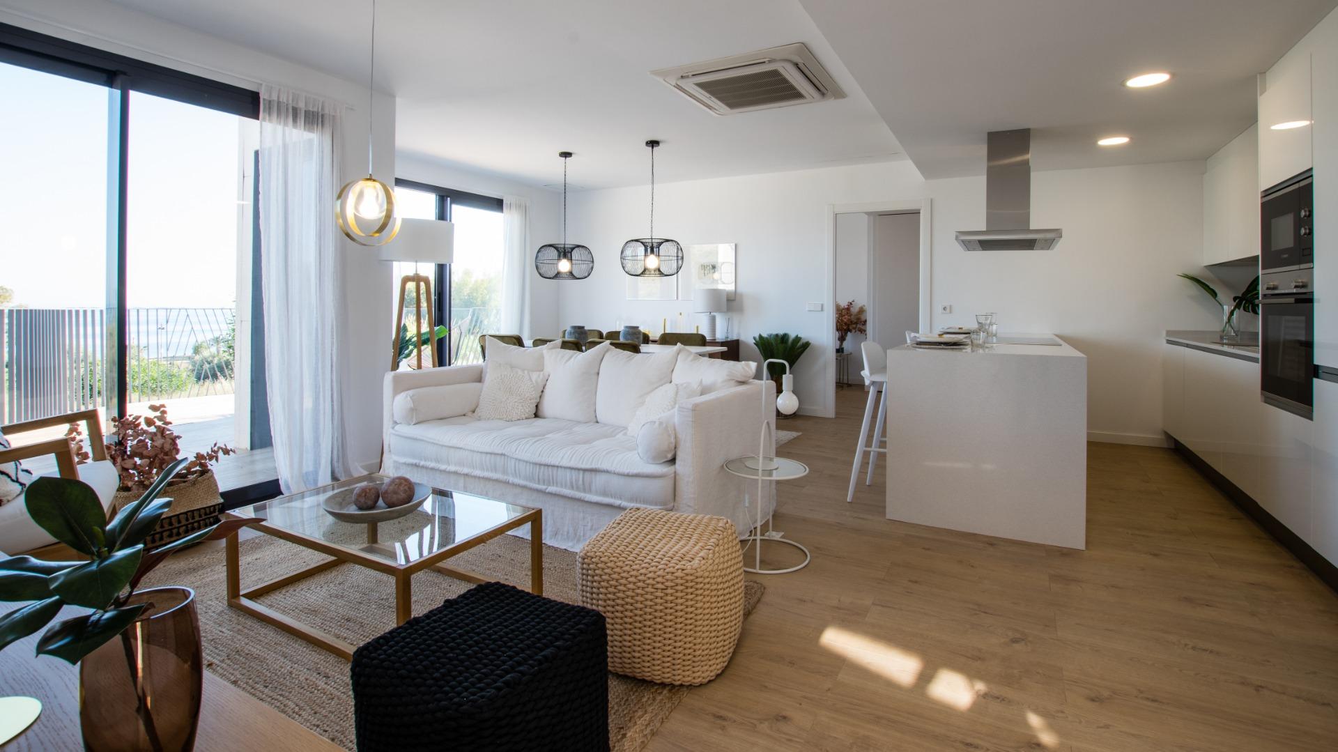 Apartamento de Lujo Obra Nueva en Villajoyosa, Cerca Playa, Apartamento de obra nueva en Villajoyosa, Costa Blanca. A 200m del mar, con 1 dormitorio, terraza y vistas. Disfrute piscina, gym y sauna. ¡Invierta en su vida